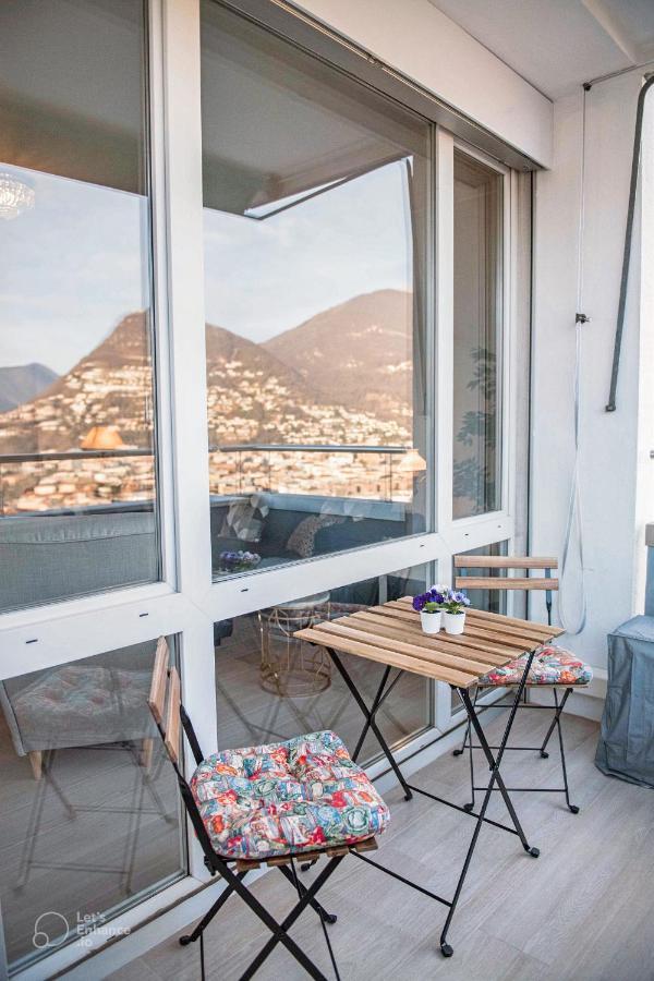 Lakeview Panorama Penthouse With Washer & Dryer ลูกาโน ภายนอก รูปภาพ