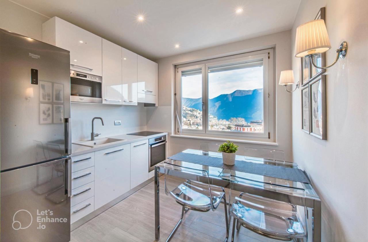 Lakeview Panorama Penthouse With Washer & Dryer ลูกาโน ภายนอก รูปภาพ